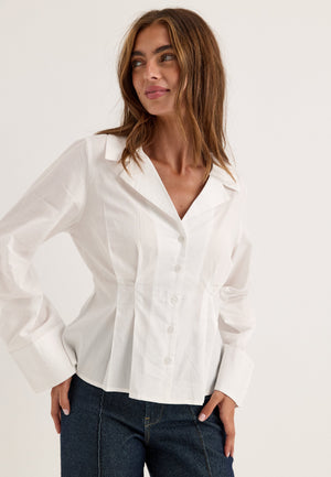 Shaped Cotton Shirt White