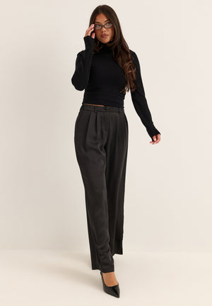Satin Trousers Black