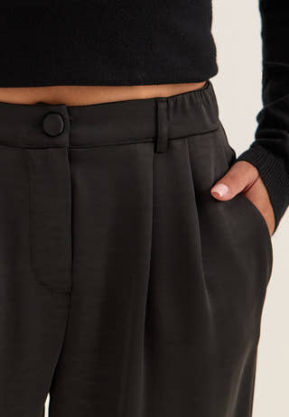 Satin Trousers Black