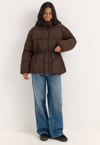 Padded Puffer Jacket Brown