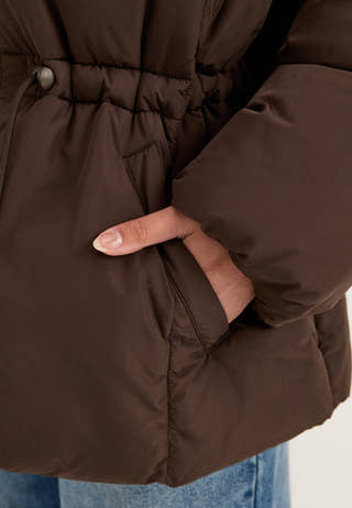 Padded Puffer Jacket Brown