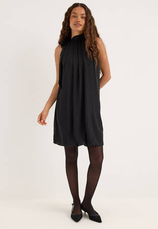 Balloon Tie Dress Black