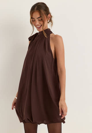 Balloon Tie Dress Purple