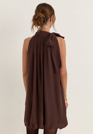 Balloon Tie Dress Purple