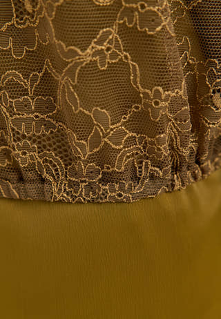 High Neck Lace Blouse Green