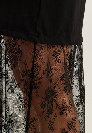 Vikata S/S OVERSIZE LACE DRESS