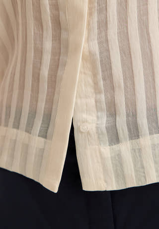 Slftoran Regular Sl Striped Shirt White