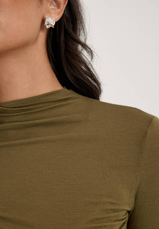 Long Sleeve Modal Top Green