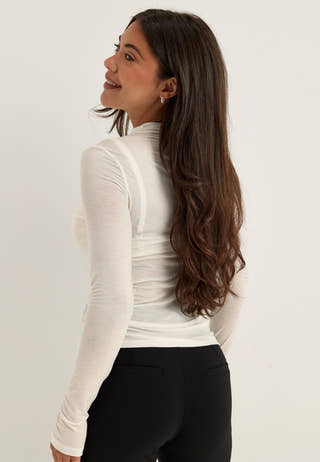 Long Sleeve Modal Top White
