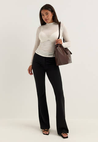 Long Sleeve Modal Top White