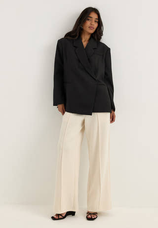 Vmelma Ls Oversized Slit Blazer Black