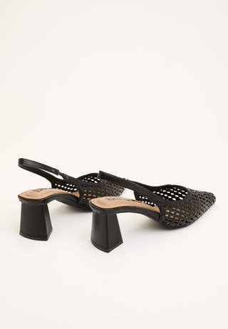 Biamaralyn Slingback Weaved Faux Leather