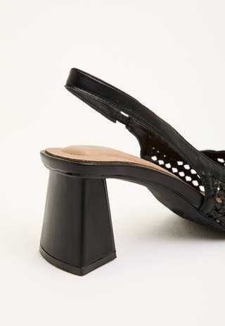 Biamaralyn Slingback Weaved Faux Leather