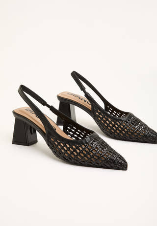 Biamaralyn Slingback Weaved Faux Leather