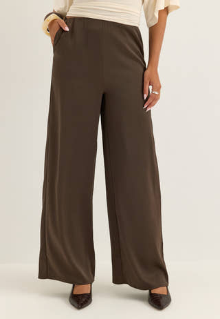Yaspella Hw Wide Pants Brown