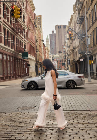 Feather-Hem Trousers