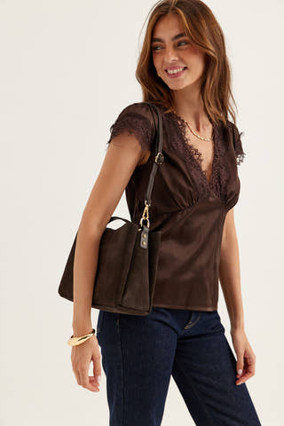 Novara Suede Handbag