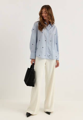 Onloregon Zeidi Ls Bow Shirt Blue