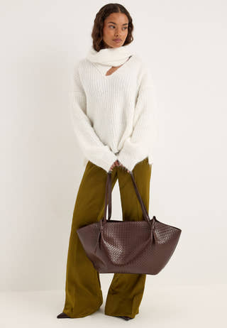 Braided Tote Bag Brown