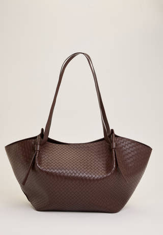 Braided Tote Bag Brown