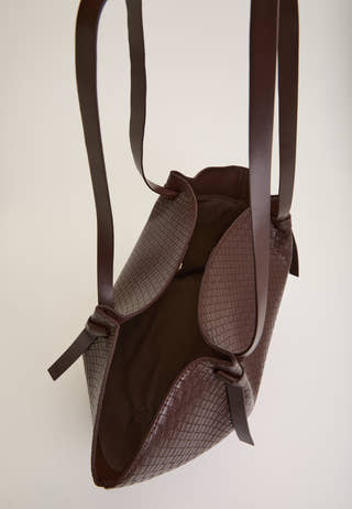 Braided Tote Bag Brown