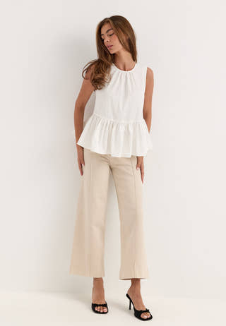 Viringa O-neck S/L TOP TOP Top White