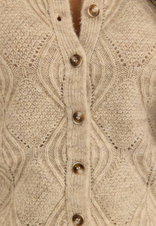 Objkaisa Flora 3/4 LO KNIT CARDIGAN Beige