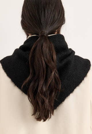Knitted Big Triangle Shawl Black