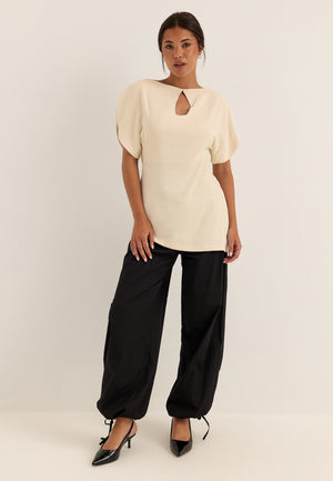 Rounded Sleeve Blouse White