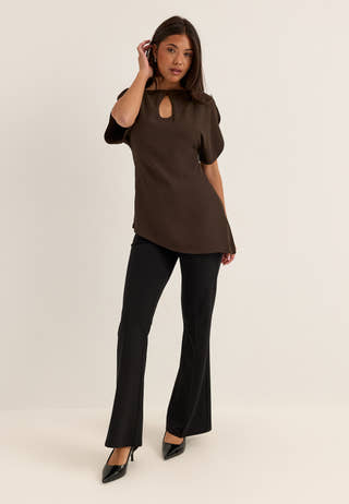 Rounded Sleeve Blouse Brown