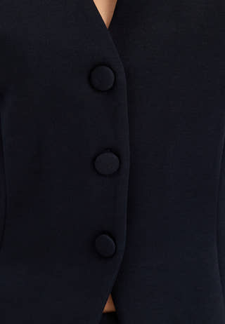 Visiffi V-neck L/S SWEAT CARDIGAN Blue