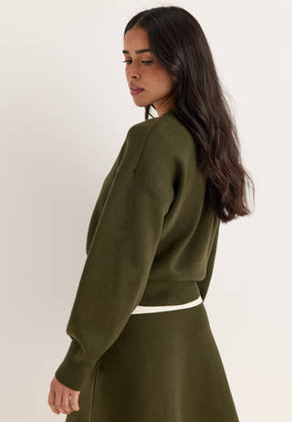 Vmnoella Ls O-neck Cardigan Green