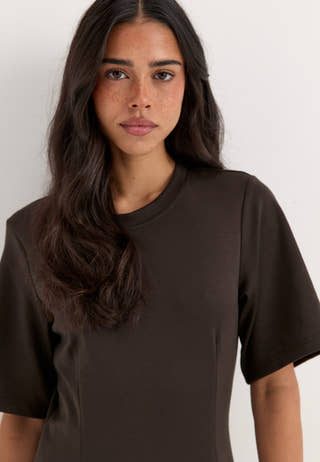 Vmbrenda 2/4 O-NECK ANKLE DRESS Brown