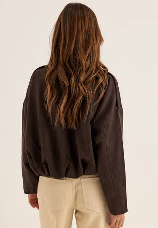 Onlmoon-stina Faux Suede Bomber Brown