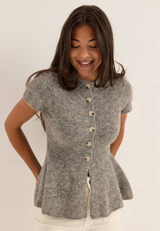 Yasenya Ss Knit Cardigan Grey