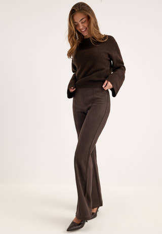 Onlabena Mw Faux Suede Flare Leggings Brown