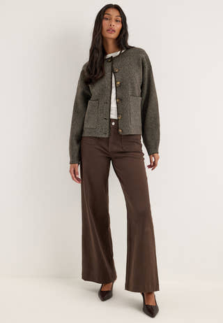 Pcanglica Ls Knit Shacket Silver