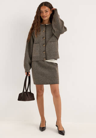 Pcanglica Hw Mini Knit Skirt Silver
