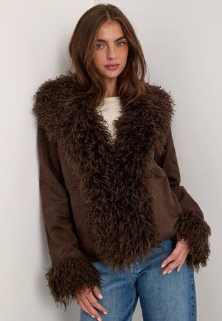 Pcnanna Brushed Short Jacket Brown