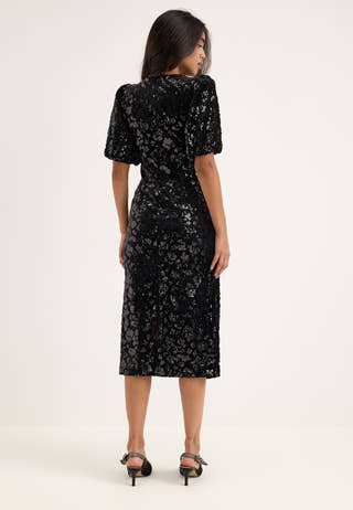 Yassofie 2/4 SEQUIN MIDI DRESS Black