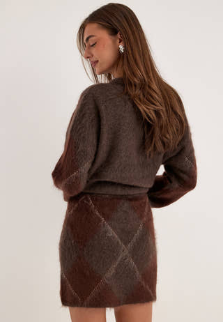 Yasargy Hw Mohair Blend Knit Skirt Patterned