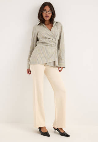 Yasalisa Ls Long Wrap Shirt Green