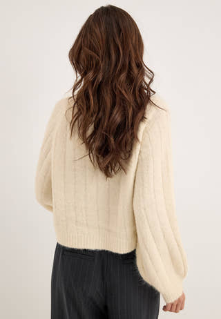 Vmsally Ls V-neck Cardigan Beige