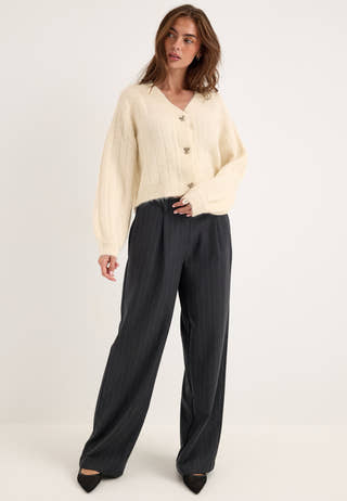 Vmsally Ls V-neck Cardigan Beige