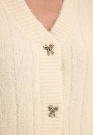 Vmsally Ls V-neck Cardigan Beige
