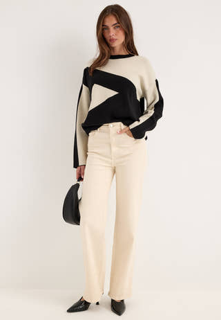 Objray O-neck L/S RE KNIT PULLOVER Black