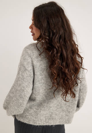 Onlnellie Ls V-neck Cardigan Grey