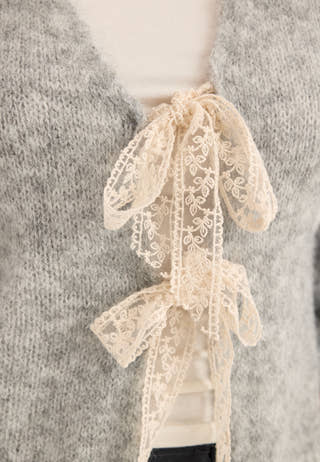 Onlnellie Ls V-neck Cardigan Grey