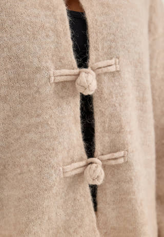 Slwlulu Ls Duffle Knit Cardigan Beige