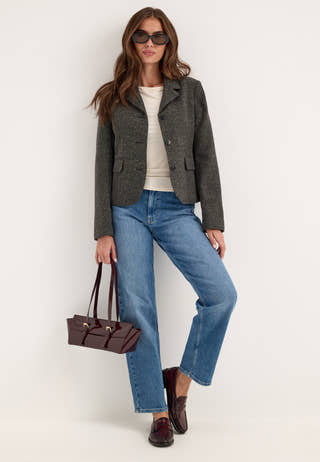 Slwfitted Clea Short Blazer Grey